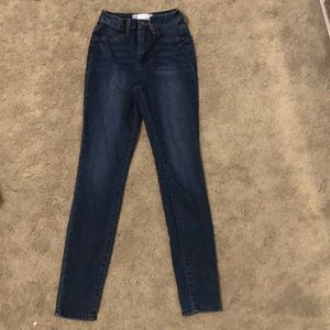 Super high rise dark wash jeans